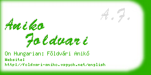 aniko foldvari business card