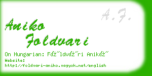 aniko foldvari business card